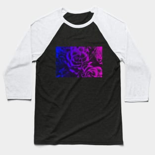 Blue Purple Floral mask with colourful roses pattern flowers Baseball T-Shirt
